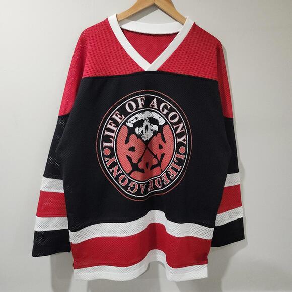 Vintage Life of Agony Lost At 22 Hockey Jersey Mesh Skate Punk Grunge Metal XL